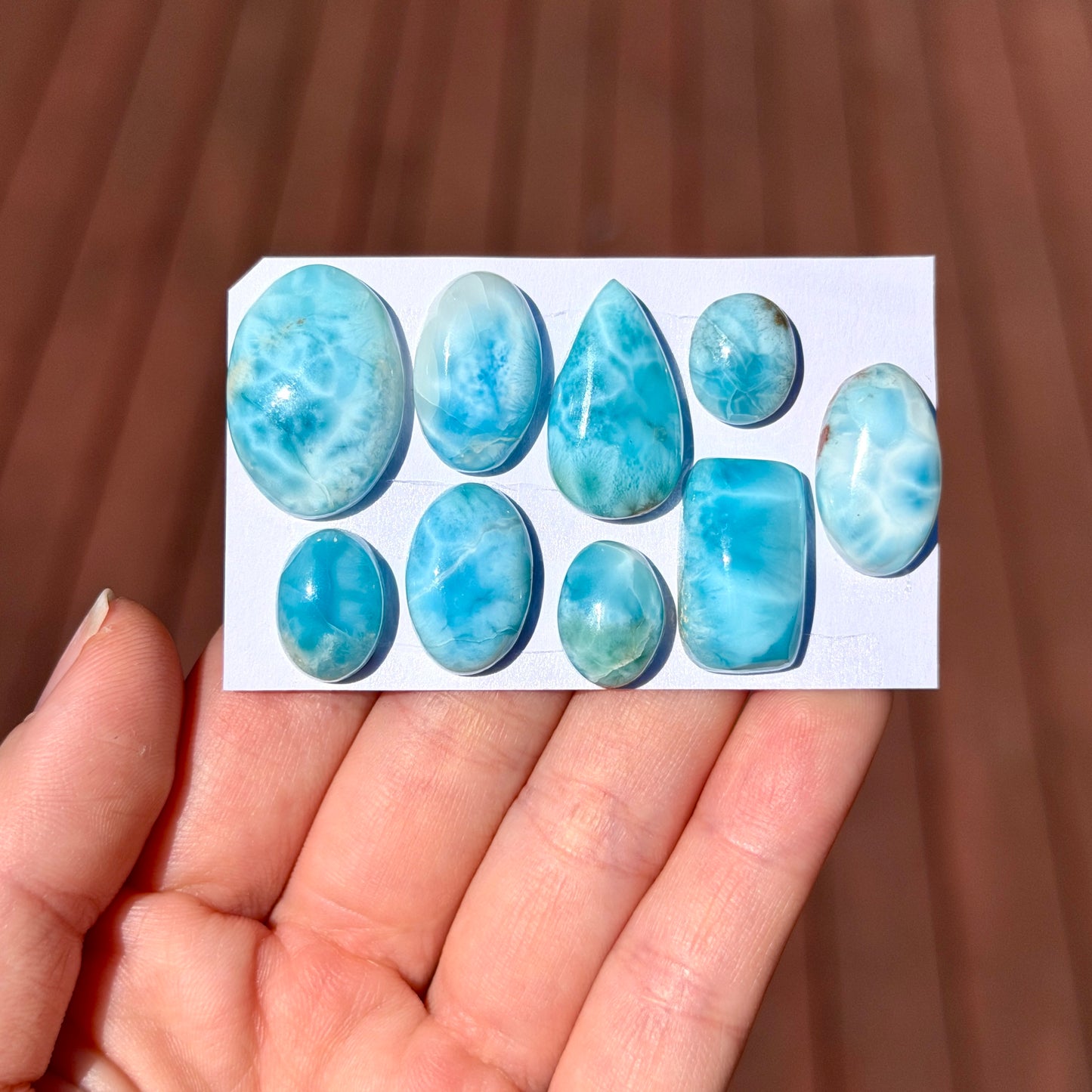 12-24mm Gemmy Blue Larimar Cabochon Smooth - Choose your Stone (W2)
