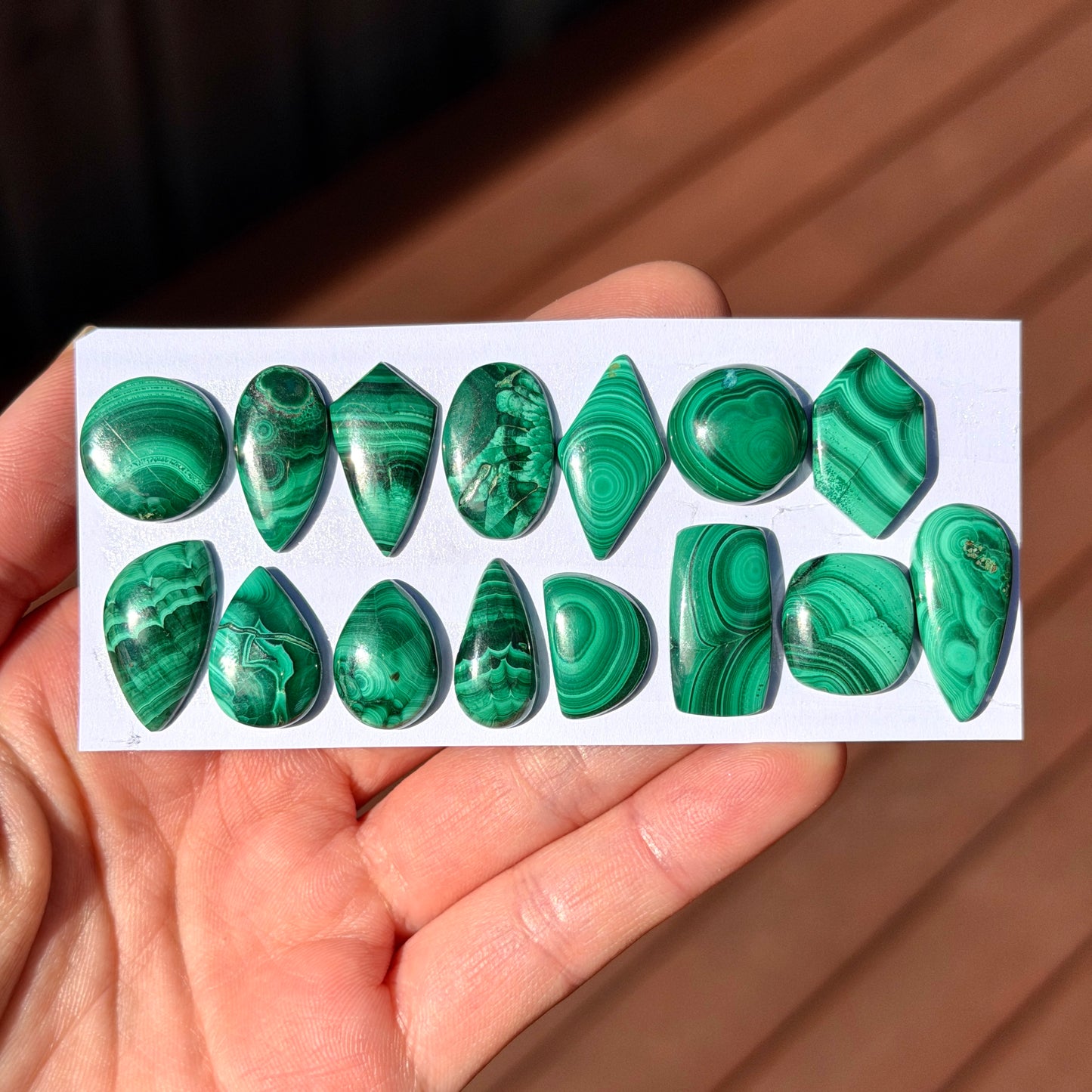13-23mm mini Malachite Cabochon Smooth - Choose your Stone (W4)