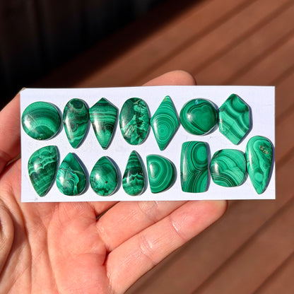 13-23mm mini Malachite Cabochon Smooth - Choose your Stone (W4)