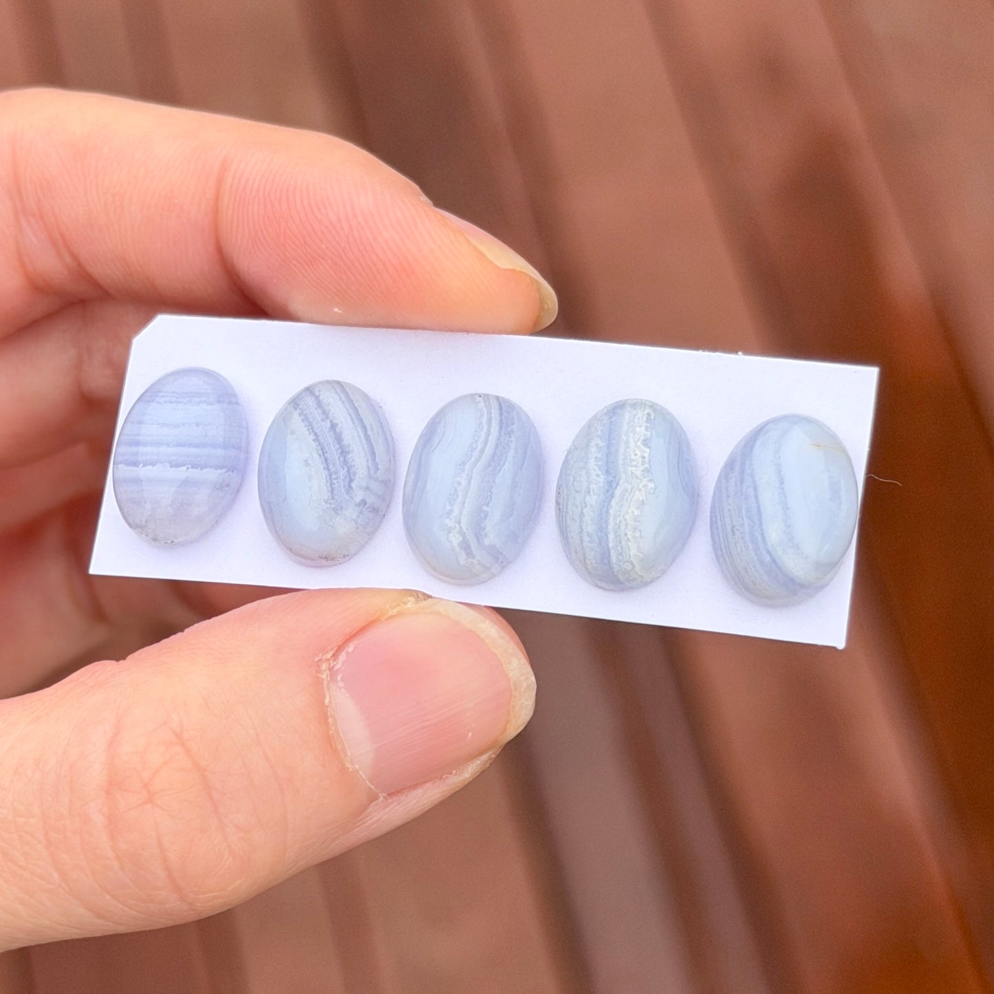 Blue Lace Agate Cabochon Smooth Oval 14x10mm - Choose your Stone (W15)