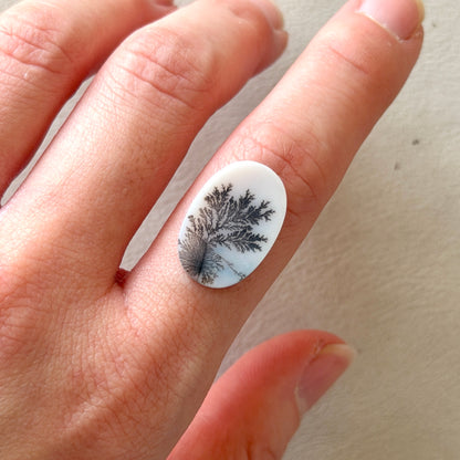 ‘Winter Solace’ Scenic Agate Oval Cabochon - 19.5mm x 13mm (W16)