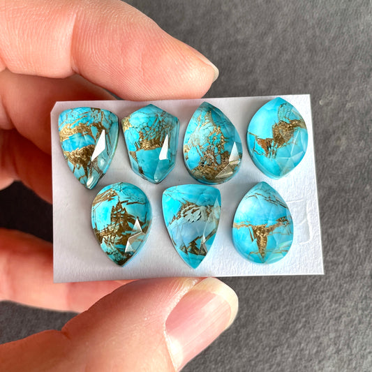 Copper Mohave Turquoise & Quartz Doublet Cabochon Smooth - Choose your Stone (W3)