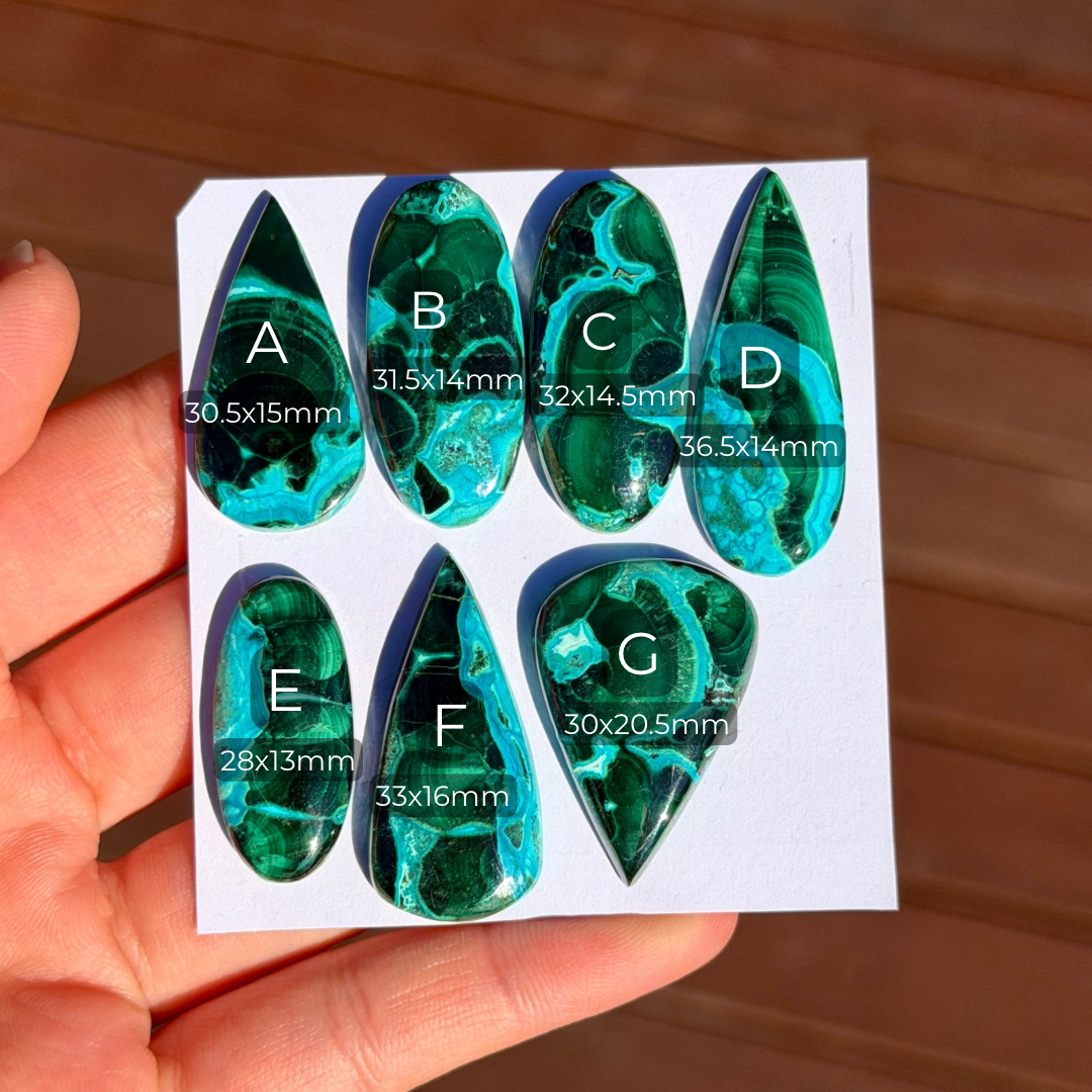 Malachite Chrysocolla Cabochon Smooth - Choose your Stone (W6)