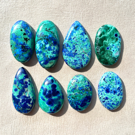 Bluebird Azurite Malachite Cabochon Smooth - Choose your Stone (W7)