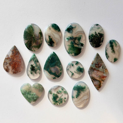 21-47mm Horse Canyon Moss Agate Cabochon - Choose your Stone (W)