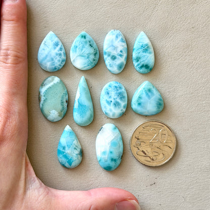 21-31mm High-grade Blue Larimar Cabochon Smooth - Choose your Stone (W9)