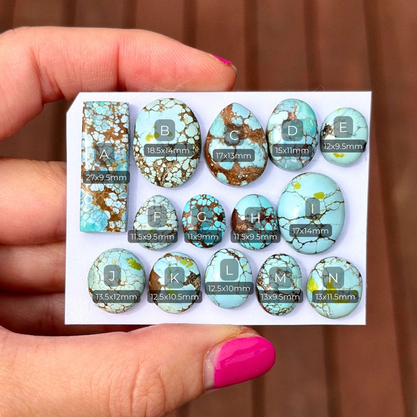 11-27mm Sand Hill Turquoise Cabochon Smooth (Backed) - Choose your Stone (W4)