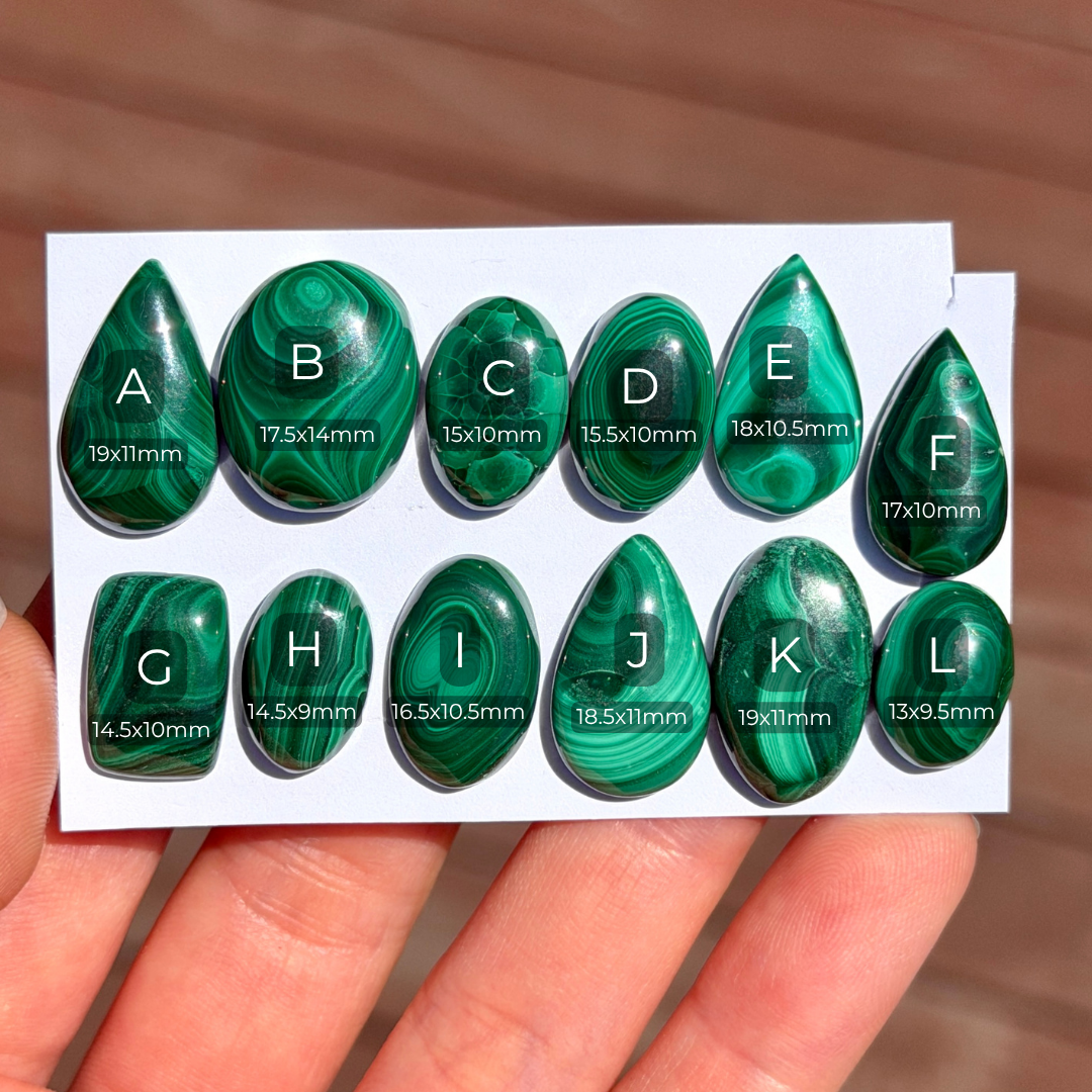 Mini Malachite Cabochon Smooth - Choose your Stone (W17)