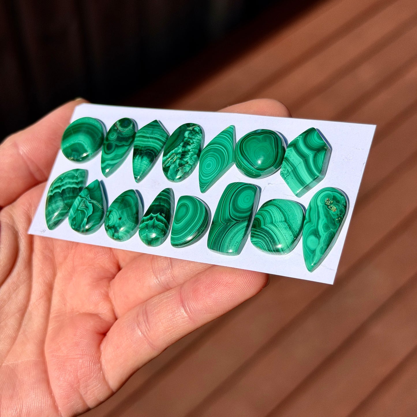 13-23mm mini Malachite Cabochon Smooth - Choose your Stone (W4)