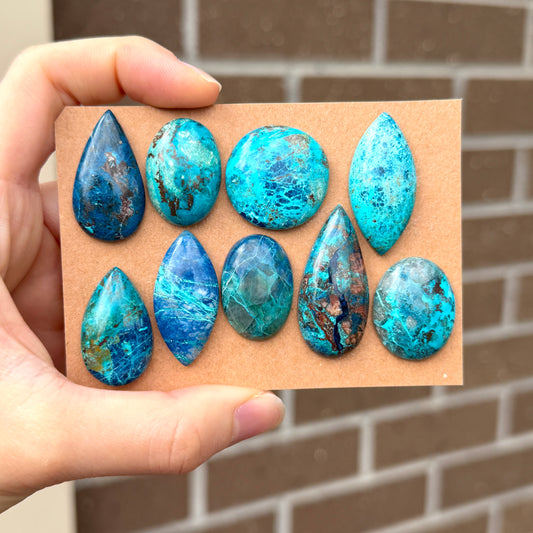 25-37mm Shattuckite (with Azurite) Cabochon Smooth - Choose your Stone - W9