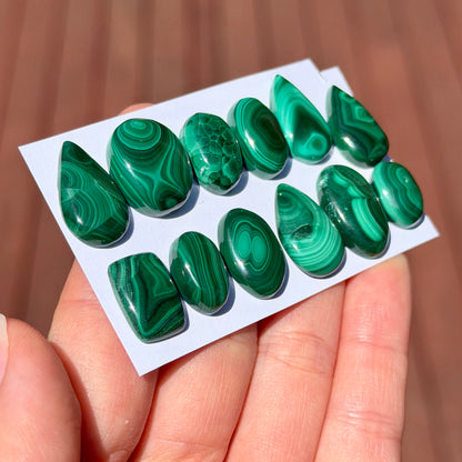 Mini Malachite Cabochon Smooth - Choose your Stone (W17)