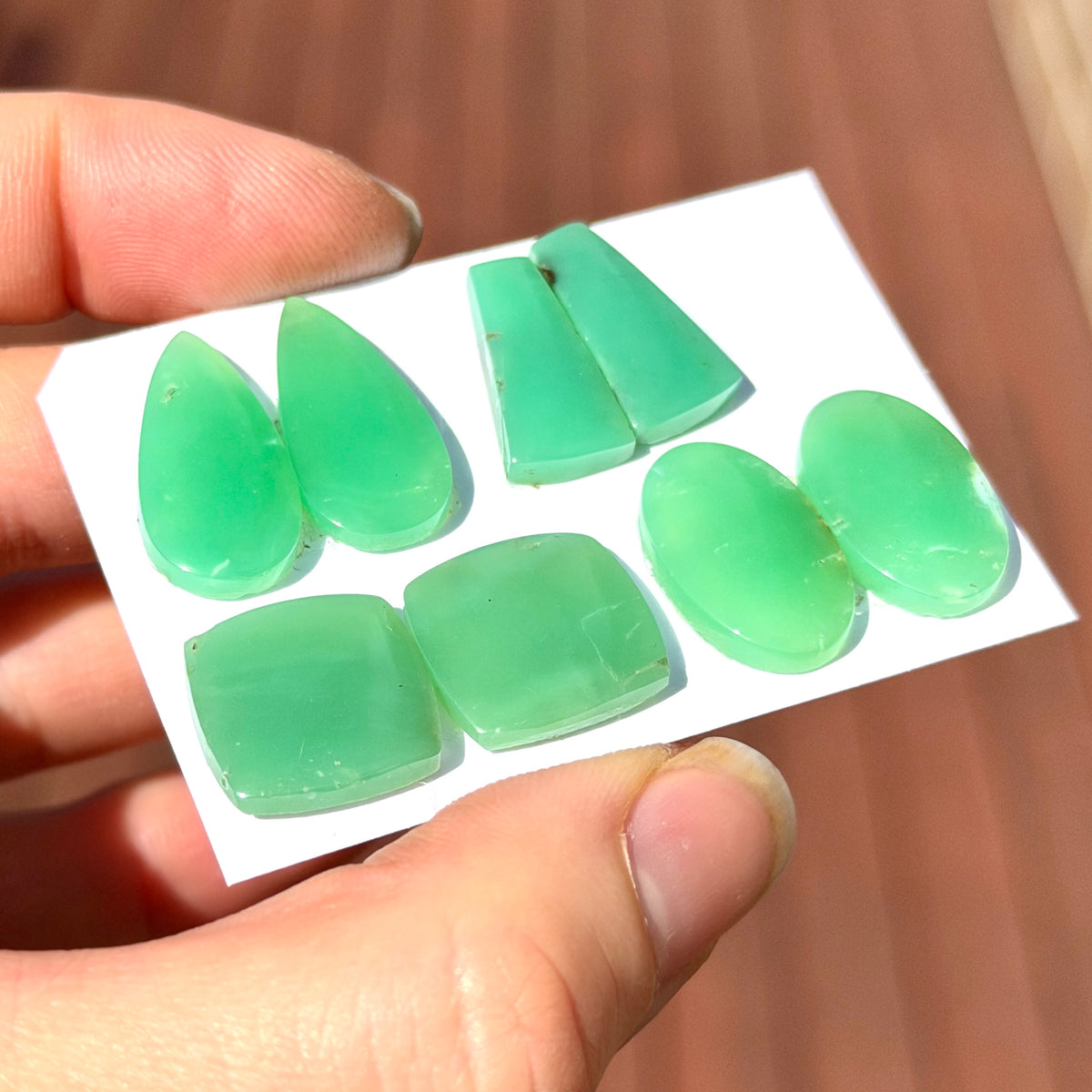 Australian Chrysoprase Cabochon Pairs, Smooth - Choose your Pair (W10)