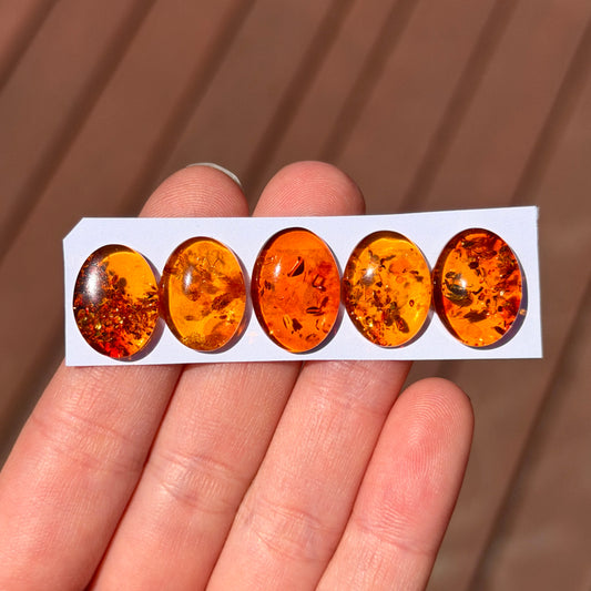 Baltic Amber Oval Cabochon Smooth - Choose your Stone (W10)