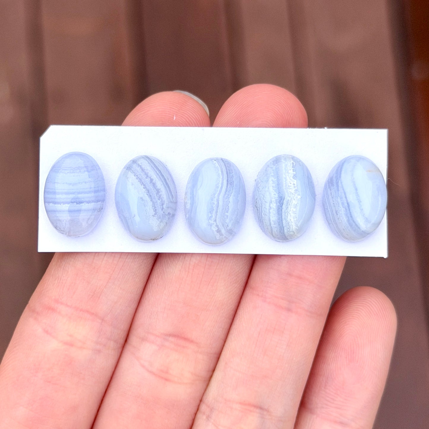 Blue Lace Agate Cabochon Smooth Oval 14x10mm - Choose your Stone (W15)
