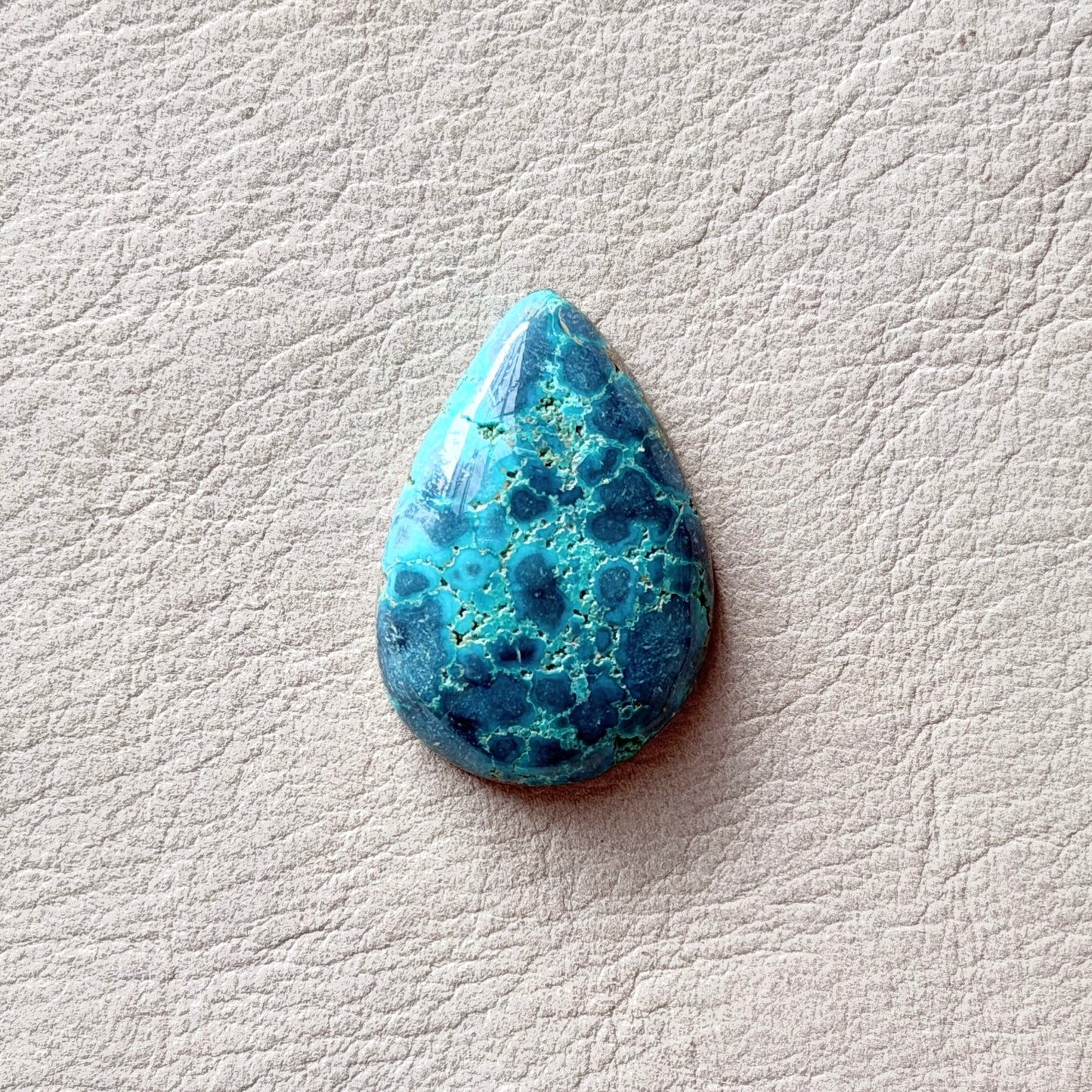 ‘Reef from above' Blue Hubei Turquoise Teardrop Cabochon - 25.5mm x 17mm (W16)