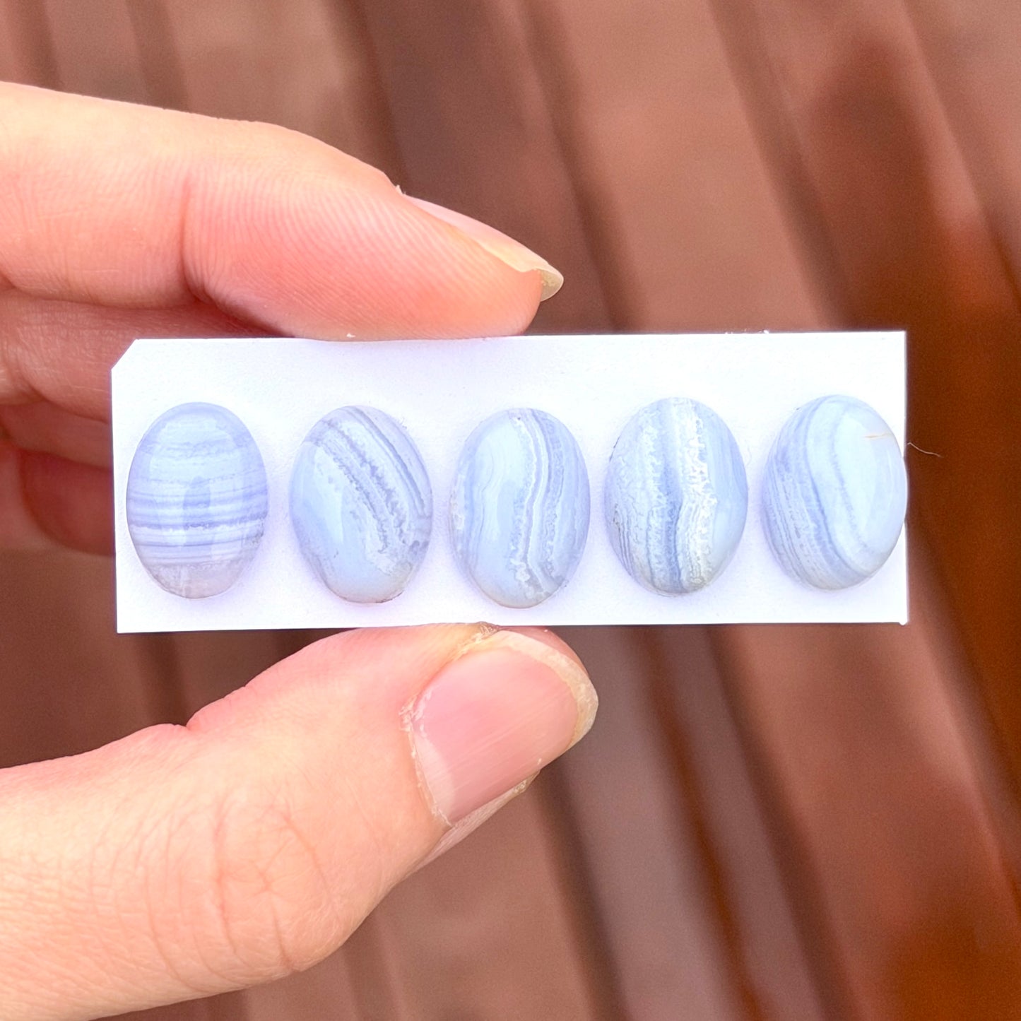Blue Lace Agate Cabochon Smooth Oval 14x10mm - Choose your Stone (W15)