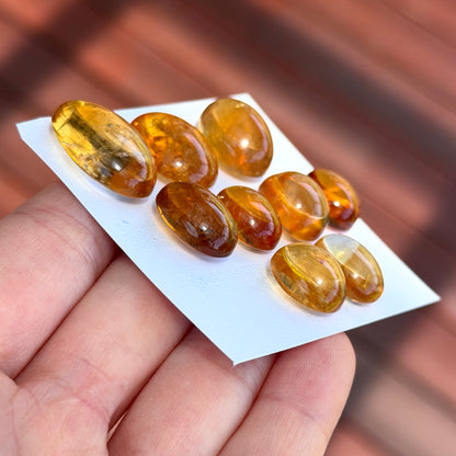 High-domed Brandy Citrine Cabochon Smooth Oval - Choose your Stone (W3-EY)