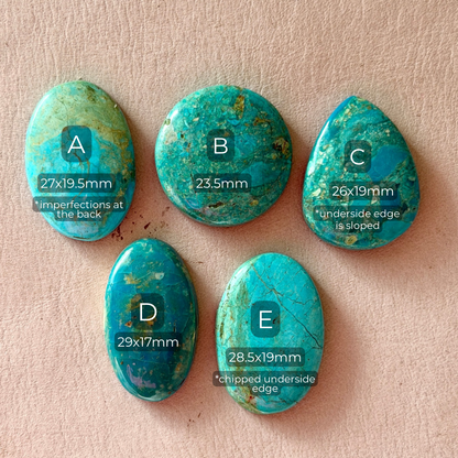 23-29mm Kingman Turquoise Cabochon Smooth - Choose your Stone (W15)