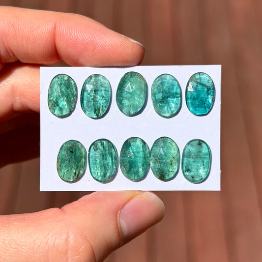 Emerald Kyanite Cabochon Rose cut, 12x8mm - Choose your Stone E13