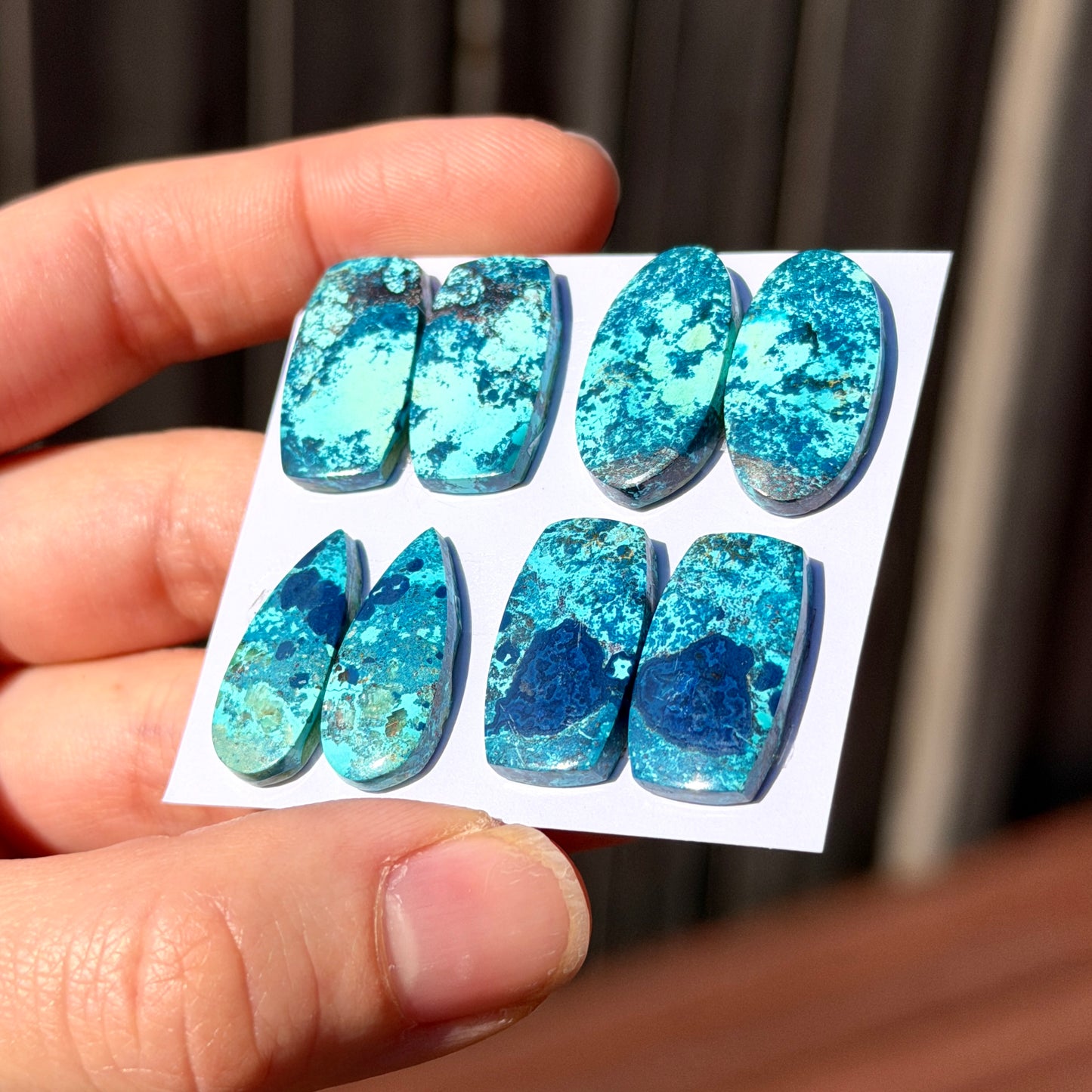 Chrysocolla Cabochon Pairs Smooth - Choose your Pair (W12)