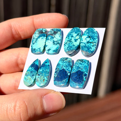 Chrysocolla Cabochon Pairs Smooth - Choose your Pair (W12)
