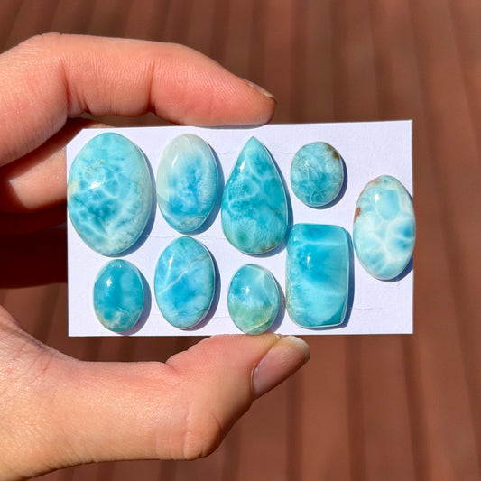 12-24mm Gemmy Blue Larimar Cabochon Smooth - Choose your Stone (W2)