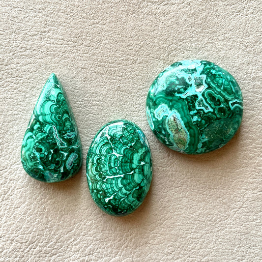 Malachite Cabochon Smooth - Choose your Stone (A)