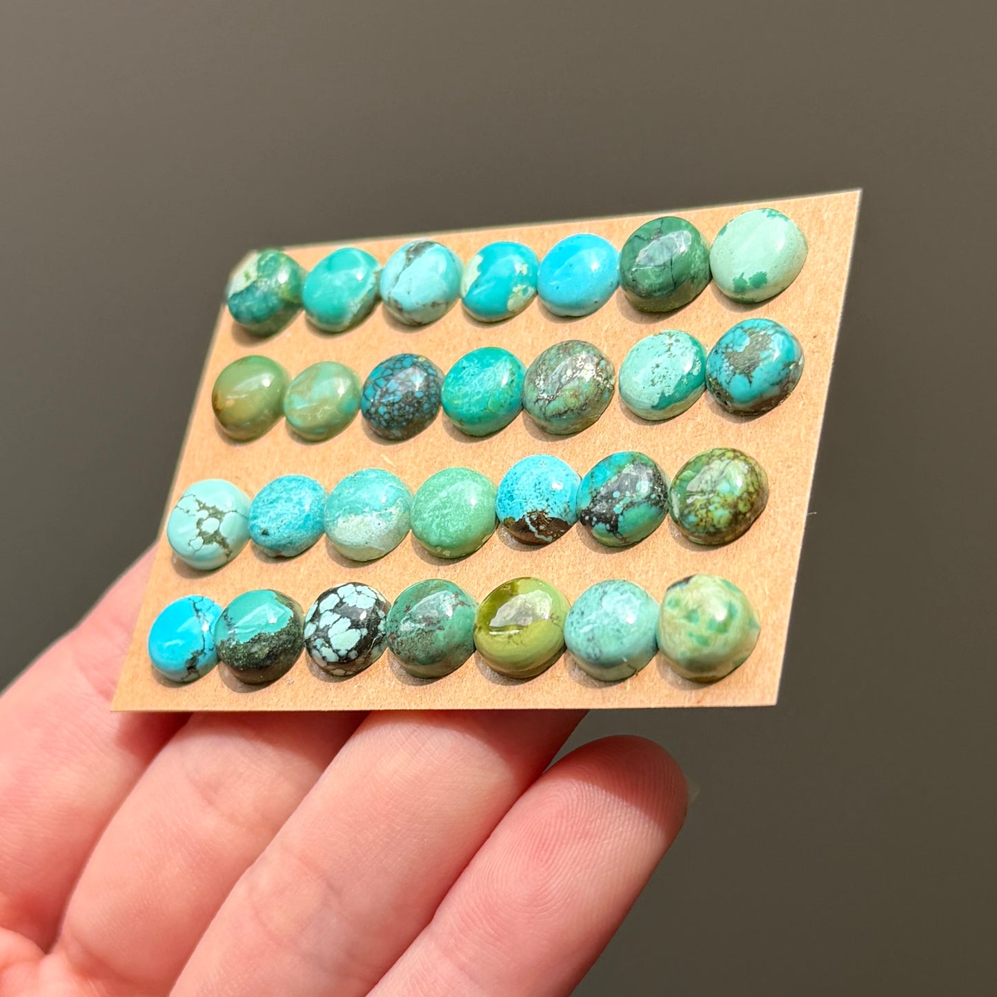 8mm Tibetan Turquoise Cabochon Smooth Round - Choose your Stone (W10)