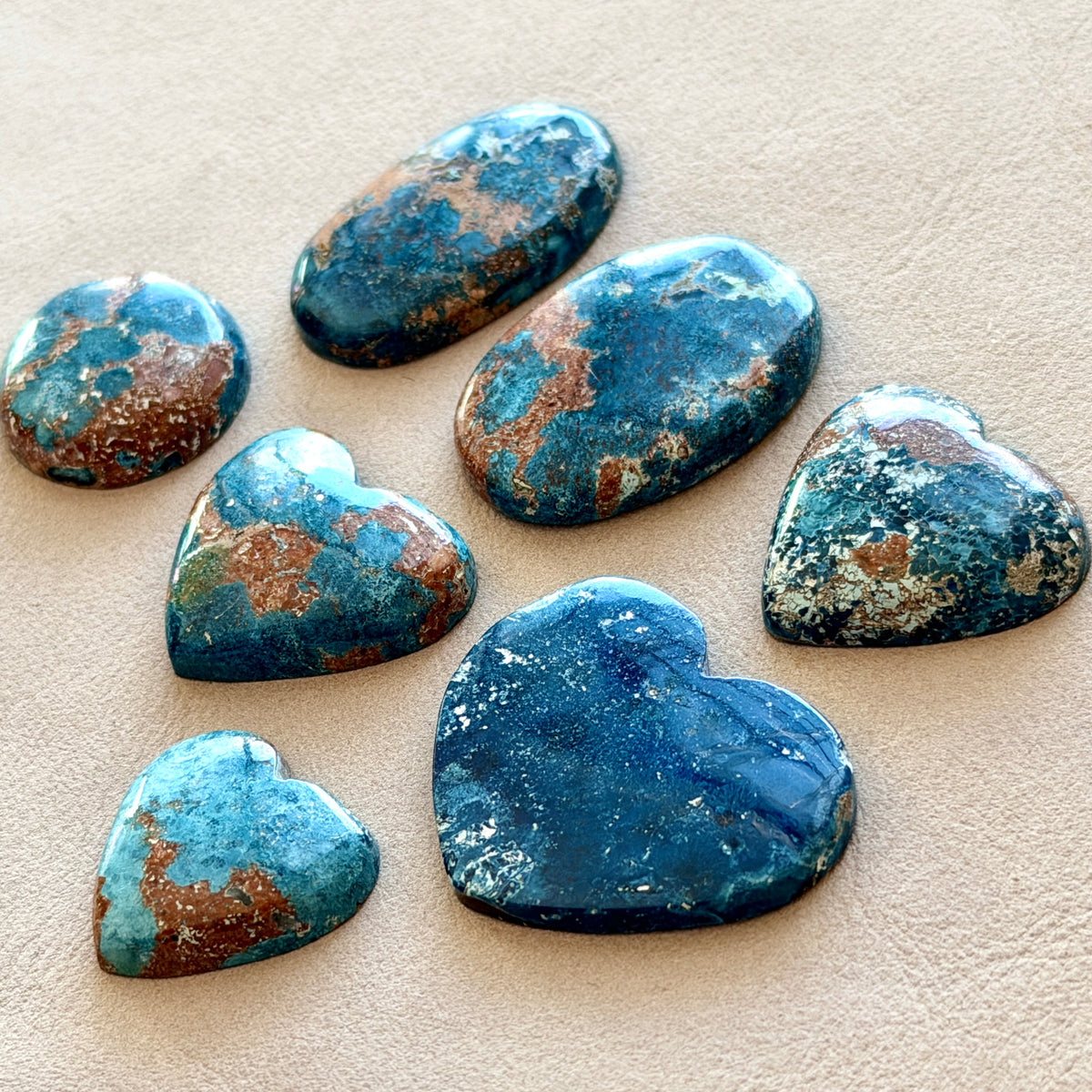 ‘Australia's Coastline' scenic Shattuckite Cabochon Smooth - Choose your Stone (W14)