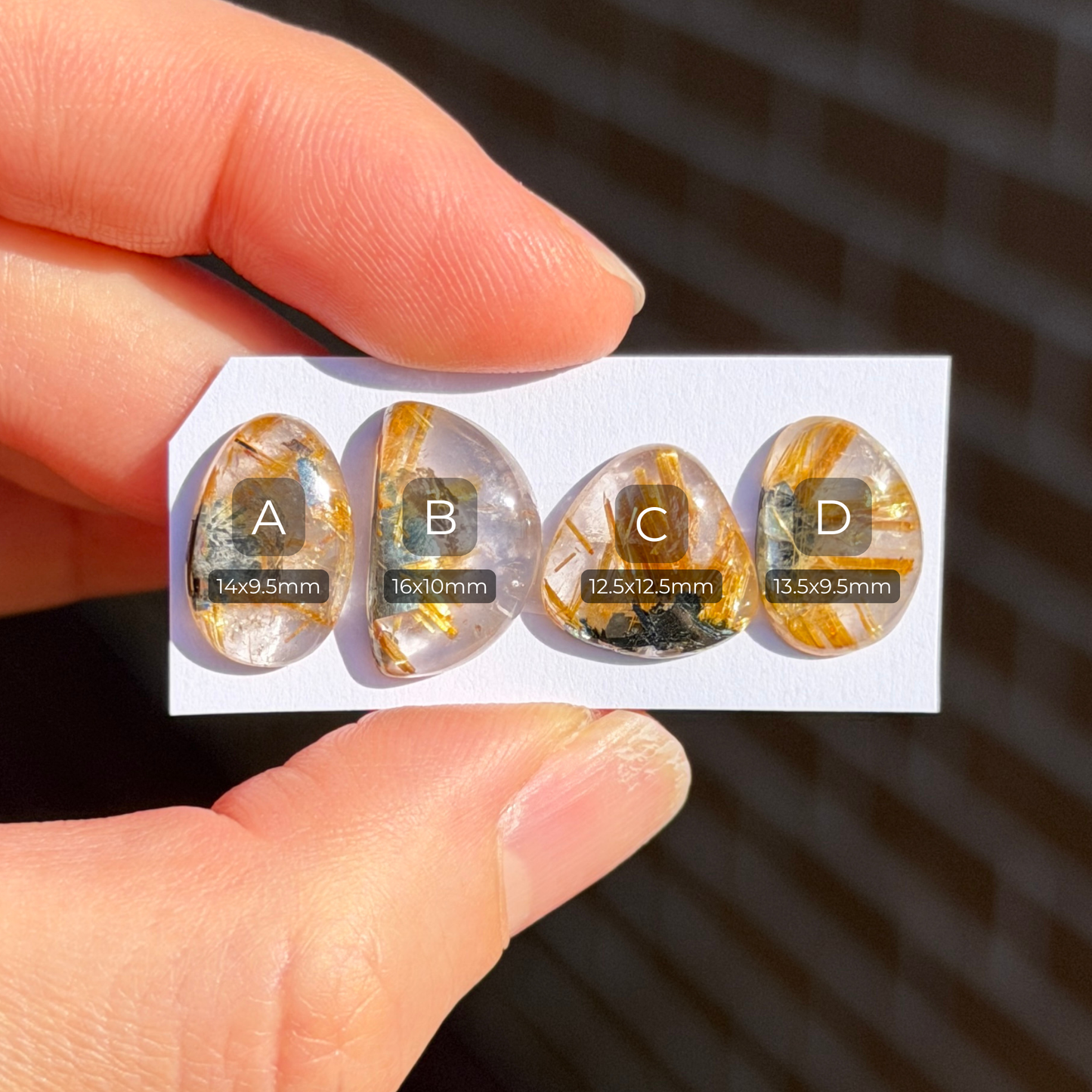 'Starburst' Gold Rutilated/Rutile Quartz Cabochon Smooth - Choose your Stone (W5)