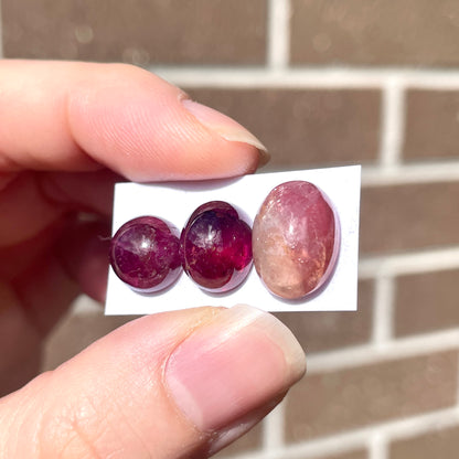 Pink Tourmaline (High Dome) Cabochon Smooth - Choose your Stone (W8)