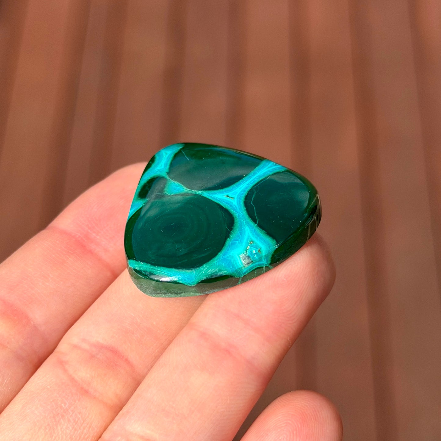 Malachite Chrysocolla Teardrop Cabochon - 32 x 30.5mm (W8)