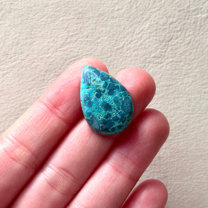‘Reef from above' Blue Hubei Turquoise Teardrop Cabochon - 25.5mm x 17mm (W16)