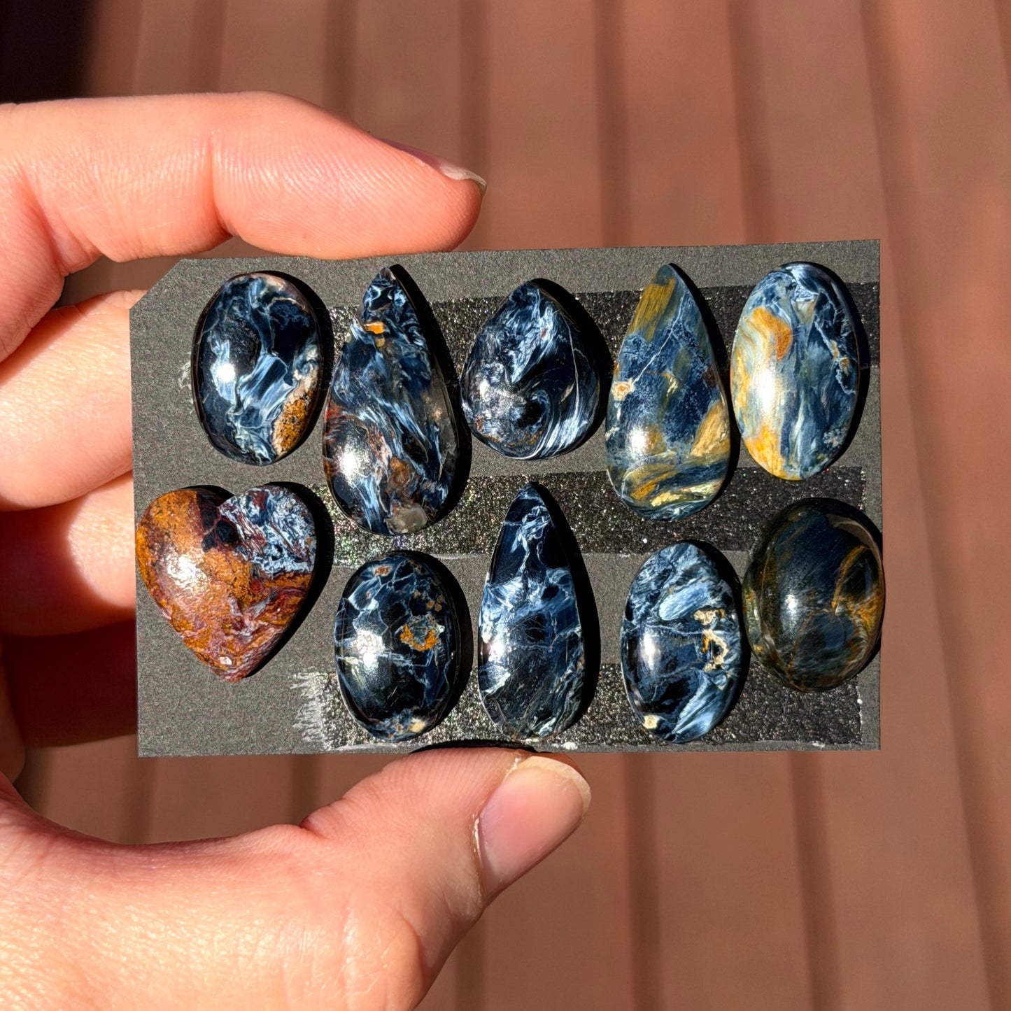 16-25mm Blue/Golden Pietersite Cabochon Smooth - Choose your Stone (W7)