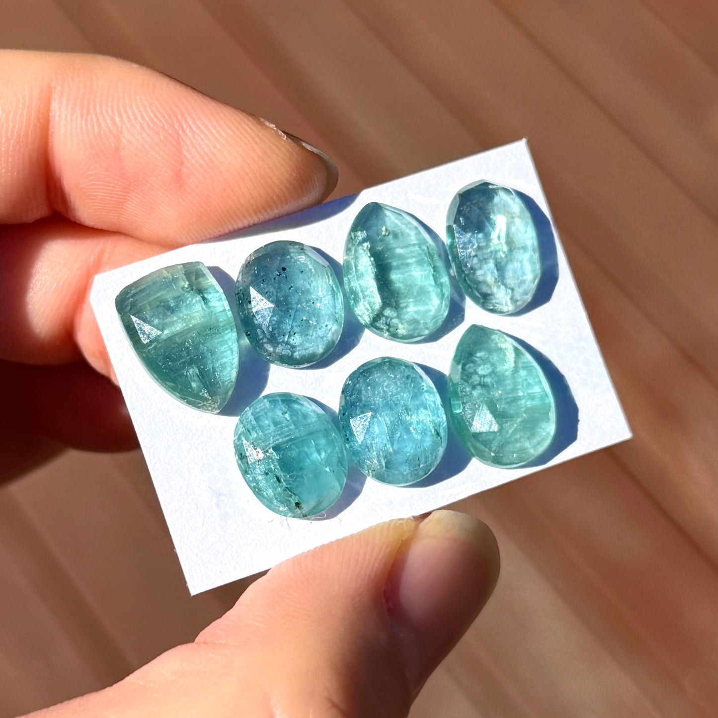 Aqua Kyanite Cabochon Rose cut - Choose your Stone (E9)
