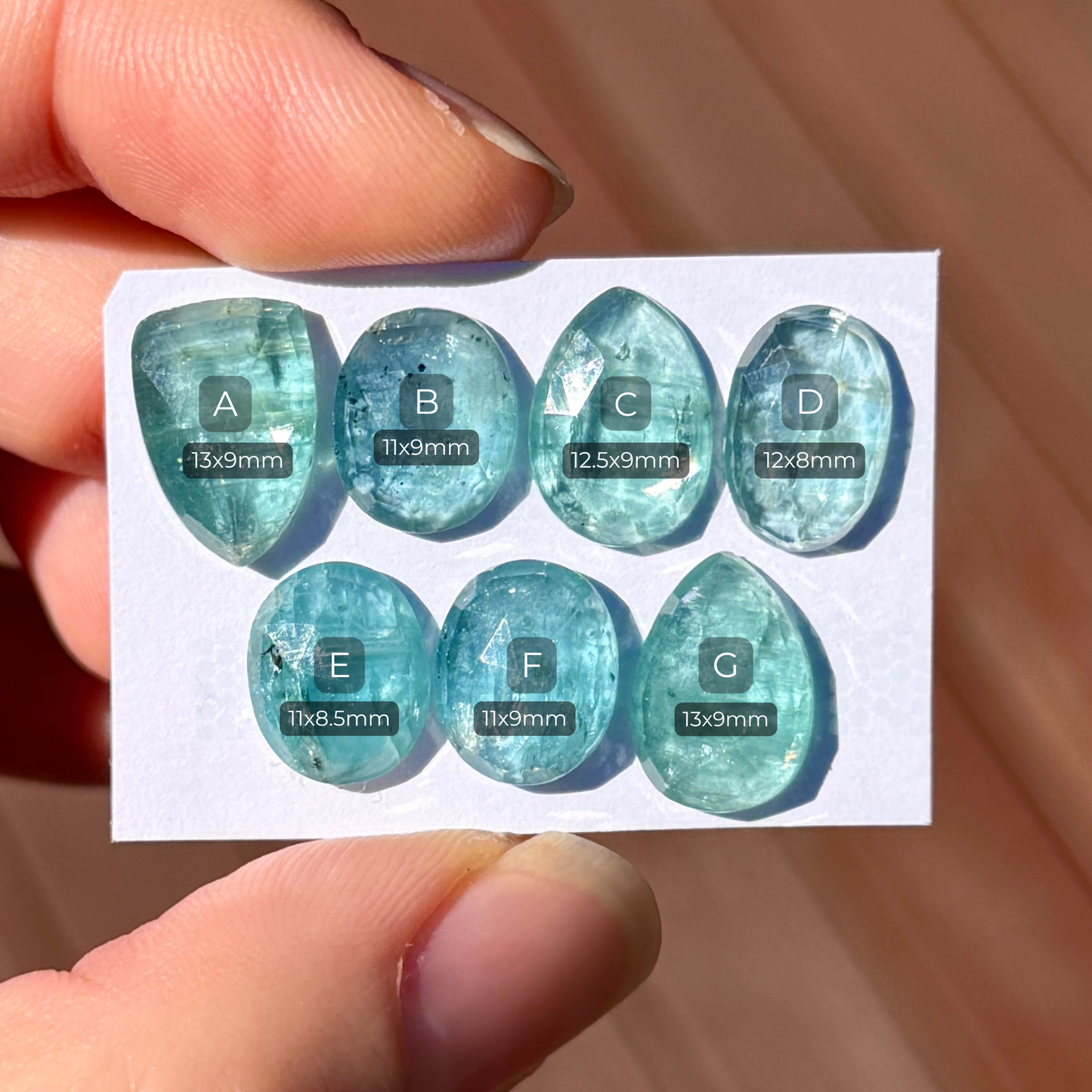 Aqua Kyanite Cabochon Rose cut - Choose your Stone (E9)