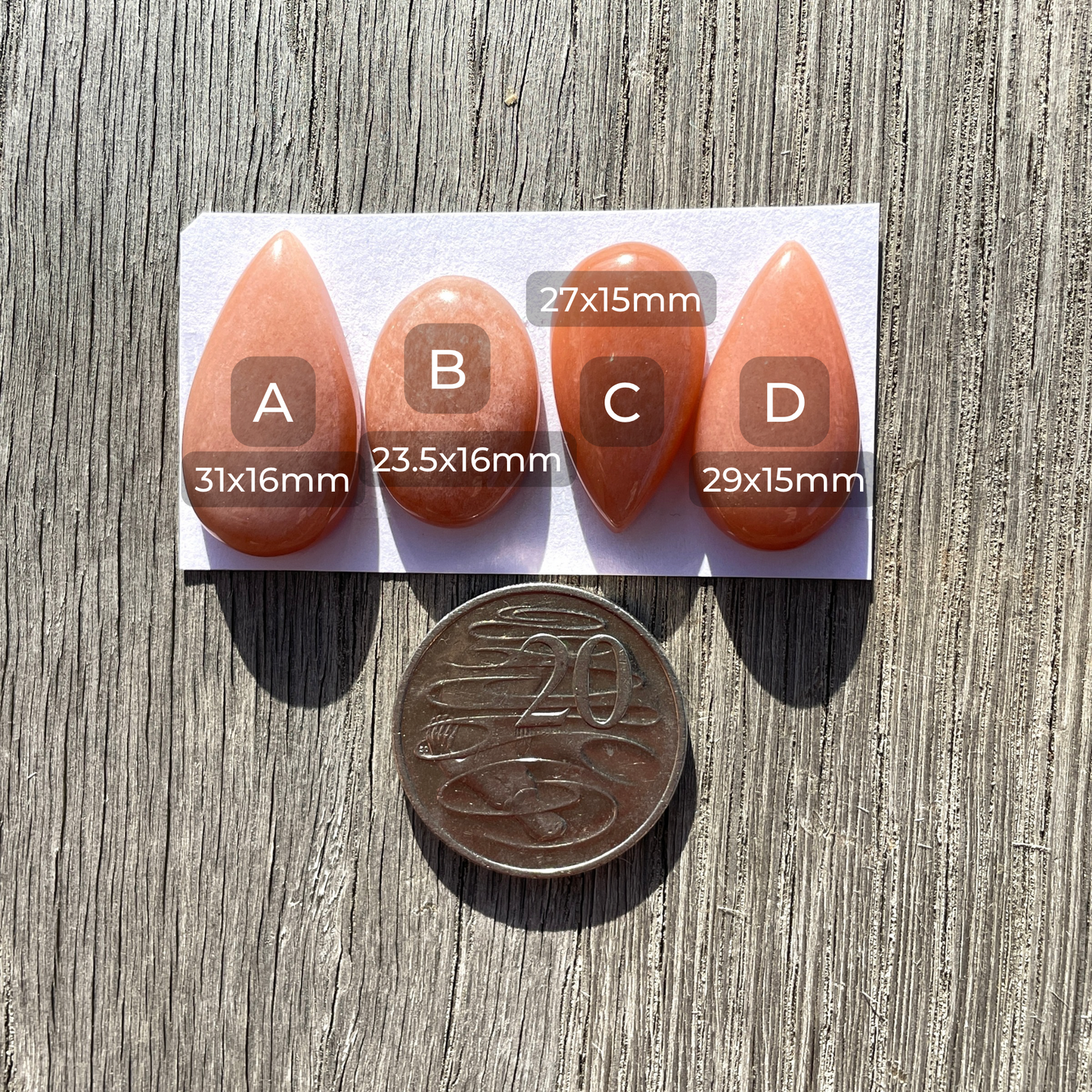 Peach Moonstone Cabochon Smooth  - Choose your Stone (W4)