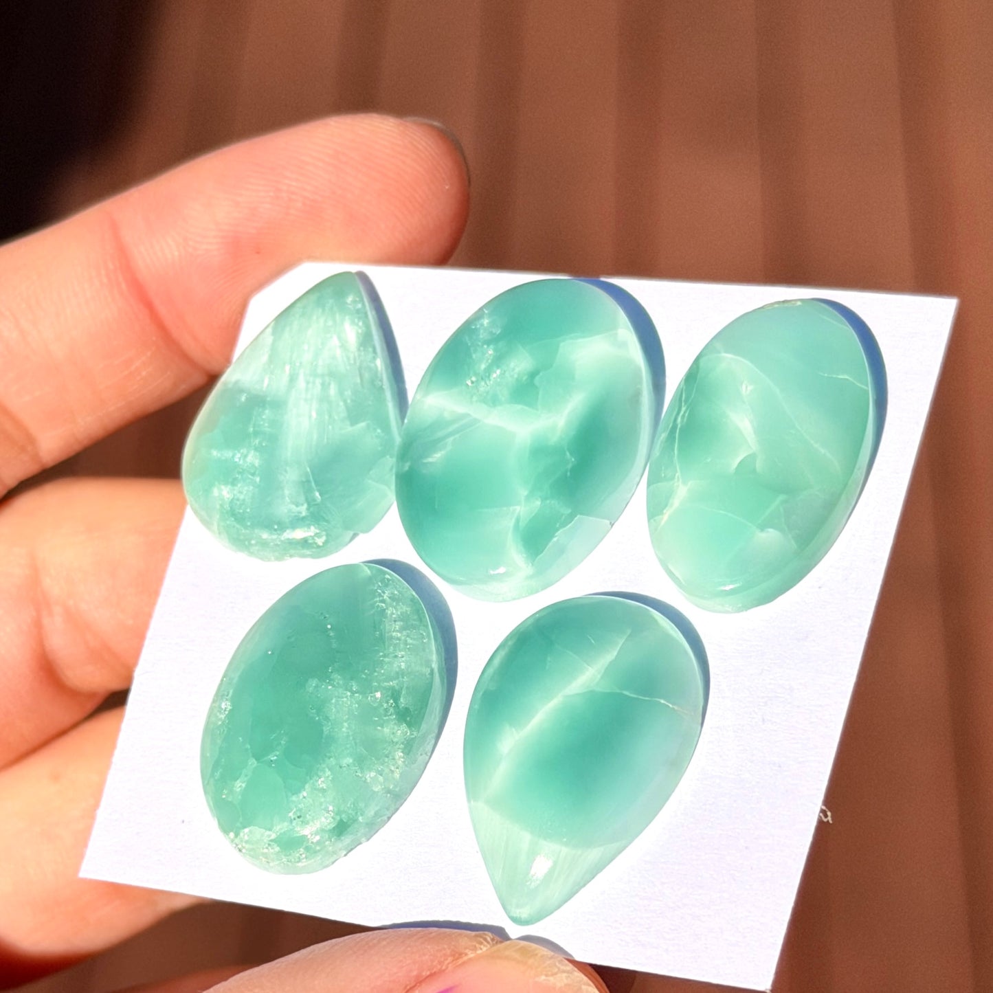 22-24mm Chatoyant Hemimorphite Cabochon Smooth  - Choose your Stone (W6)