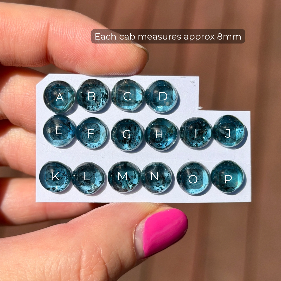 8mm Teal Moss Kyanite round Cabochon Smooth - Choose your Stone (W13)