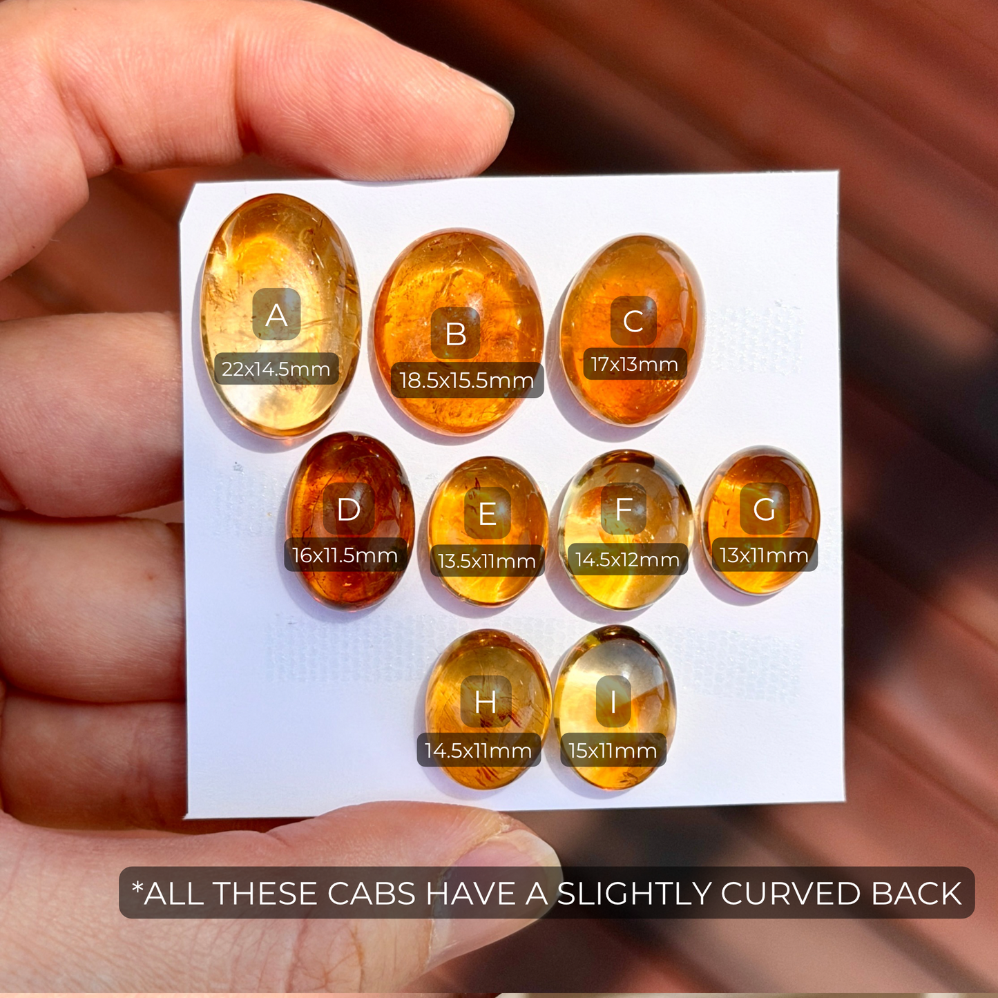 High-domed Brandy Citrine Cabochon Smooth Oval - Choose your Stone (W3-EY)