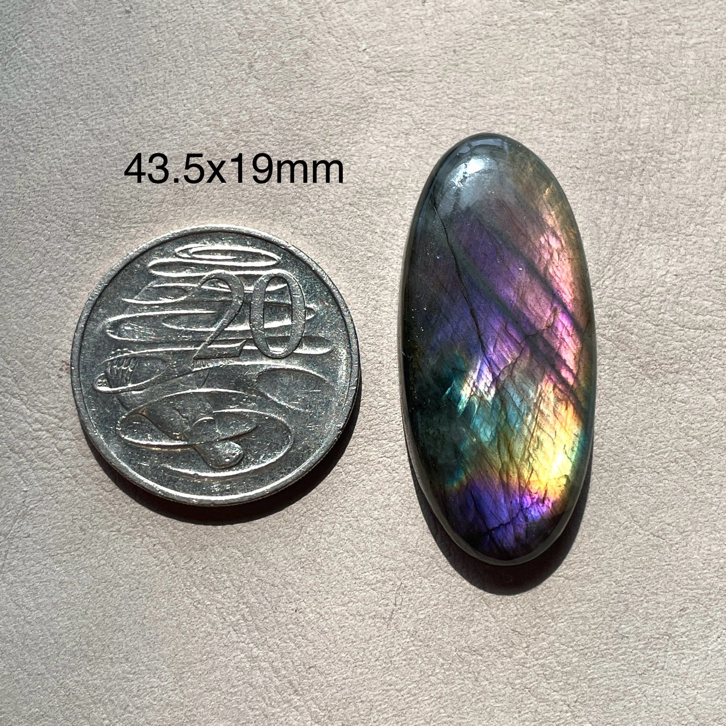 OOAK Purple/Pink Finland Spectrolite/Labradorite Oval Cabochon - 43.5mm x 19mm - E18