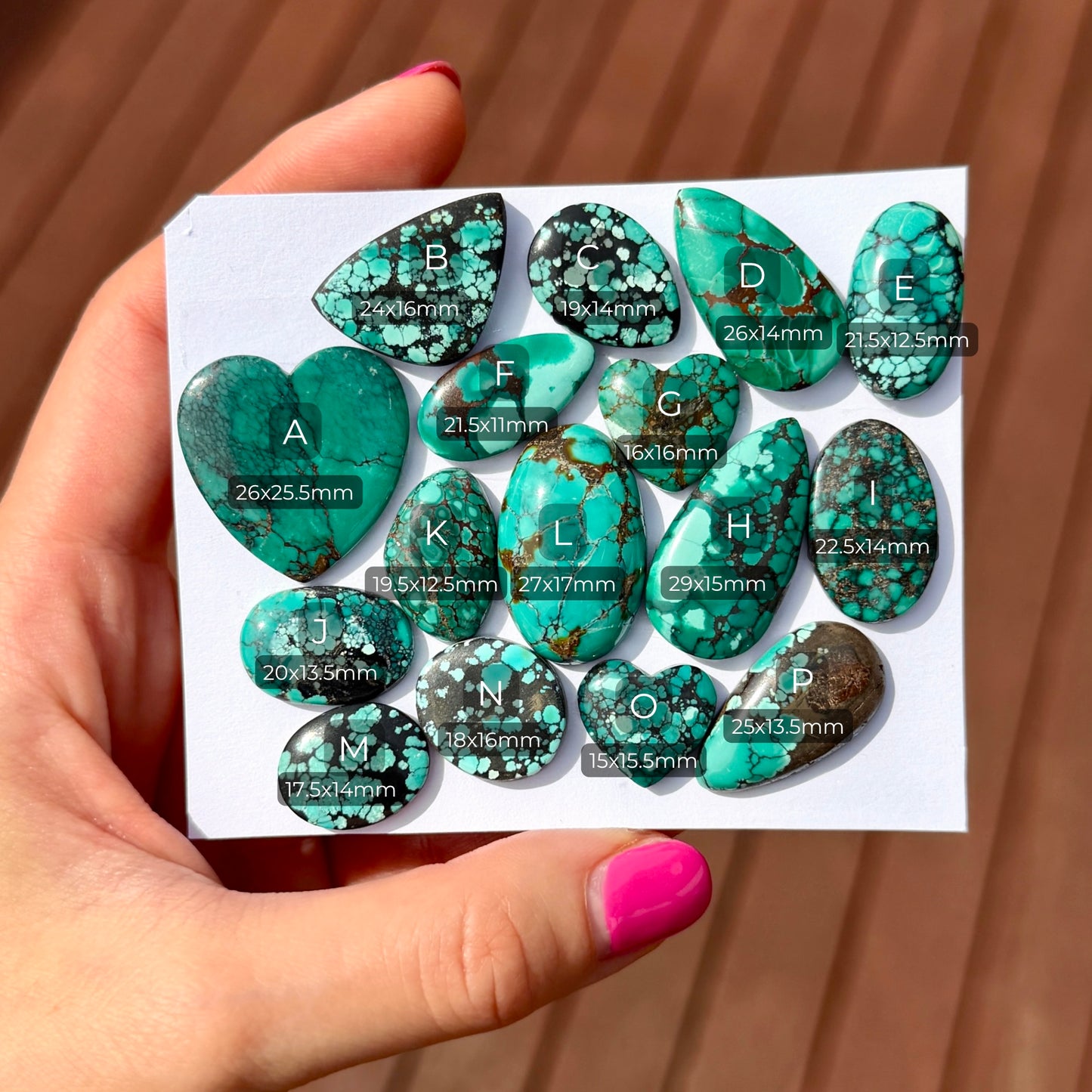 15-30mm Green Cloud Mountain Hubei Turquoise Cabochon Smooth (Backed) - Choose your Stone (W13)