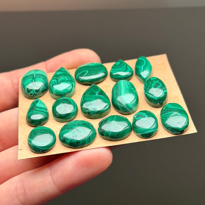 13-22mm mini Malachite Cabochon Smooth - Choose your Stone (W1)