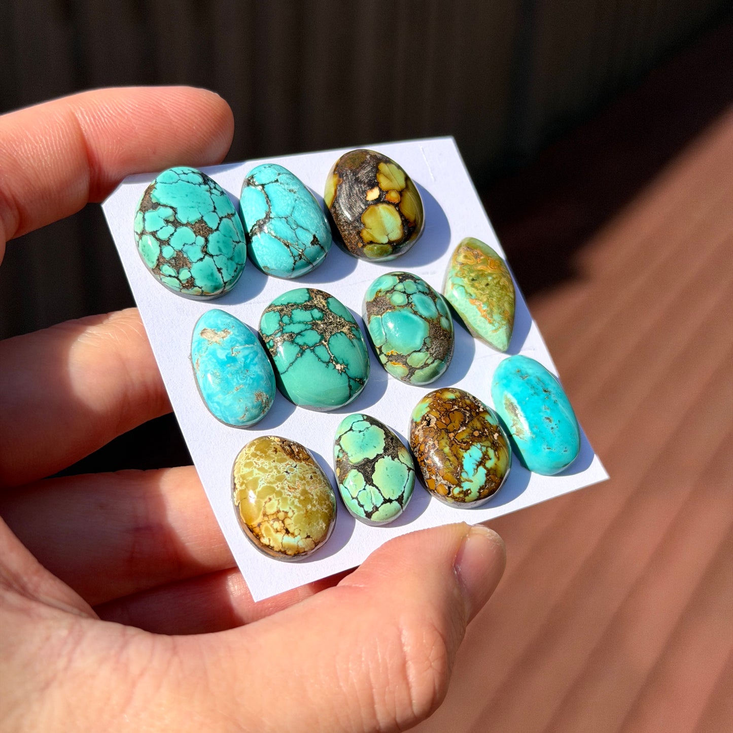 15-19mm Hubei Turquoise Cabochon Smooth (Backed) - Choose your Stone (A-W2)