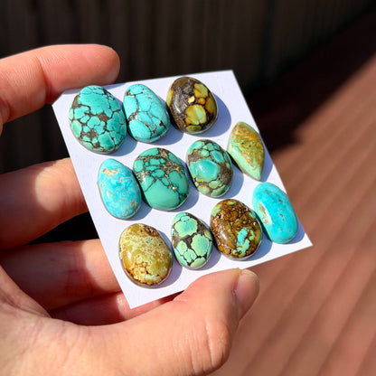 15-19mm Hubei Turquoise Cabochon Smooth (Backed) - Choose your Stone (A-W2)