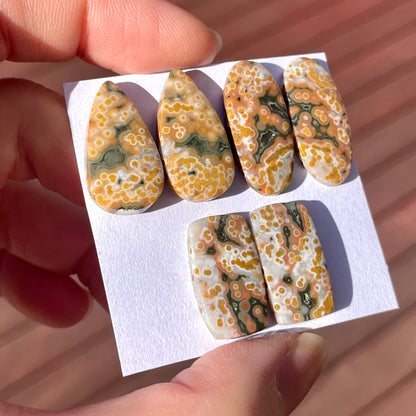 Ocean Jasper Cabochon Pairs Smooth - Choose your Pair (W10)