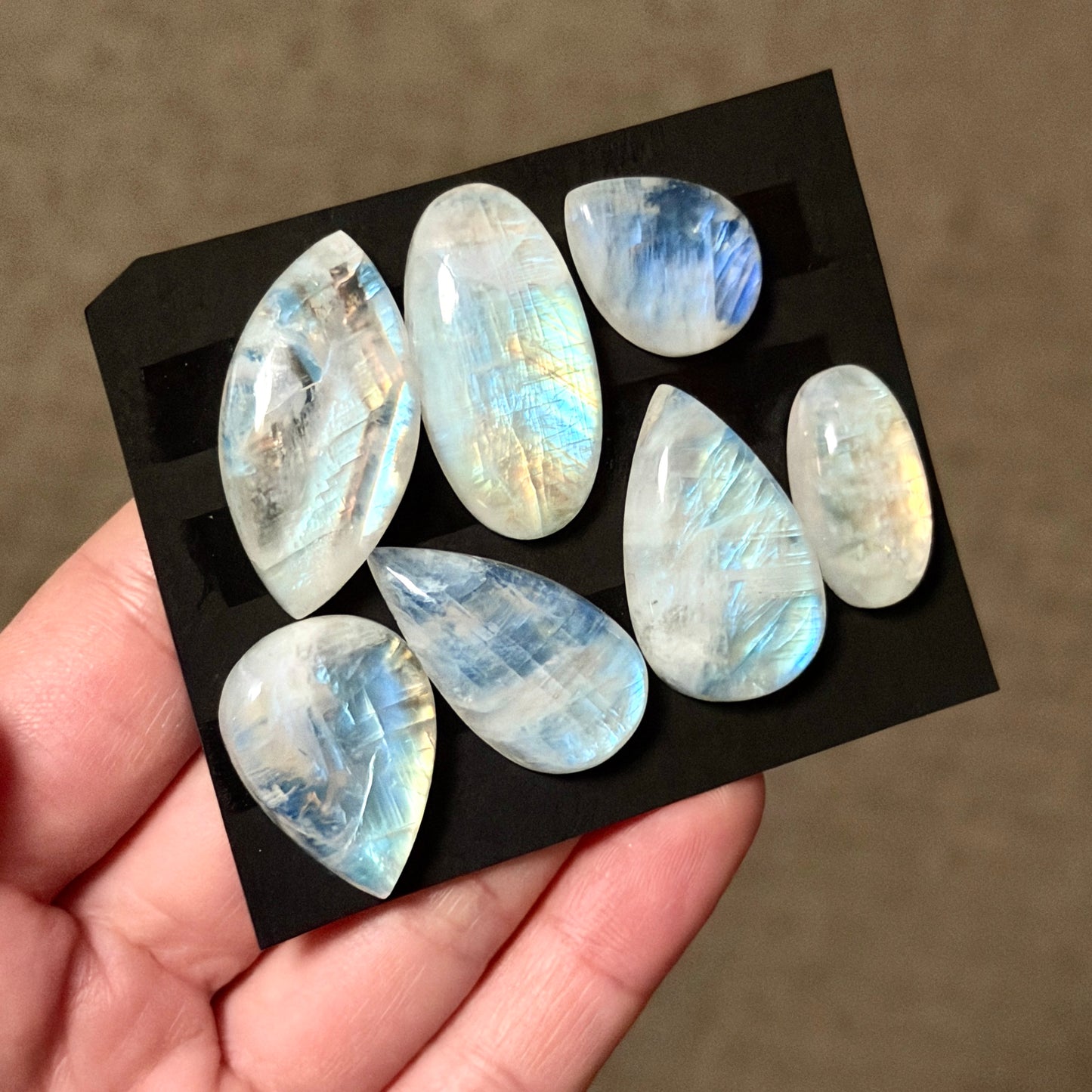 19-31mm Rainbow Moonstone Cabochon Smooth - Choose your Stone (W14)