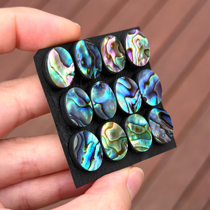 14x10mm Abalone Paua Shell (Iridescent) Oval Cabochon Smooth - Choose your Stone (W6)