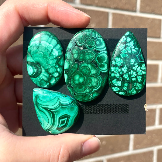 32-44mm Malachite Cabochon Smooth - Choose your Stone (W11)