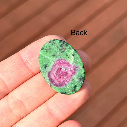 ‘A Blooming Rose’ Ruby Zoisite Oval Cabochon - 30.5mm x 22mm (W16)